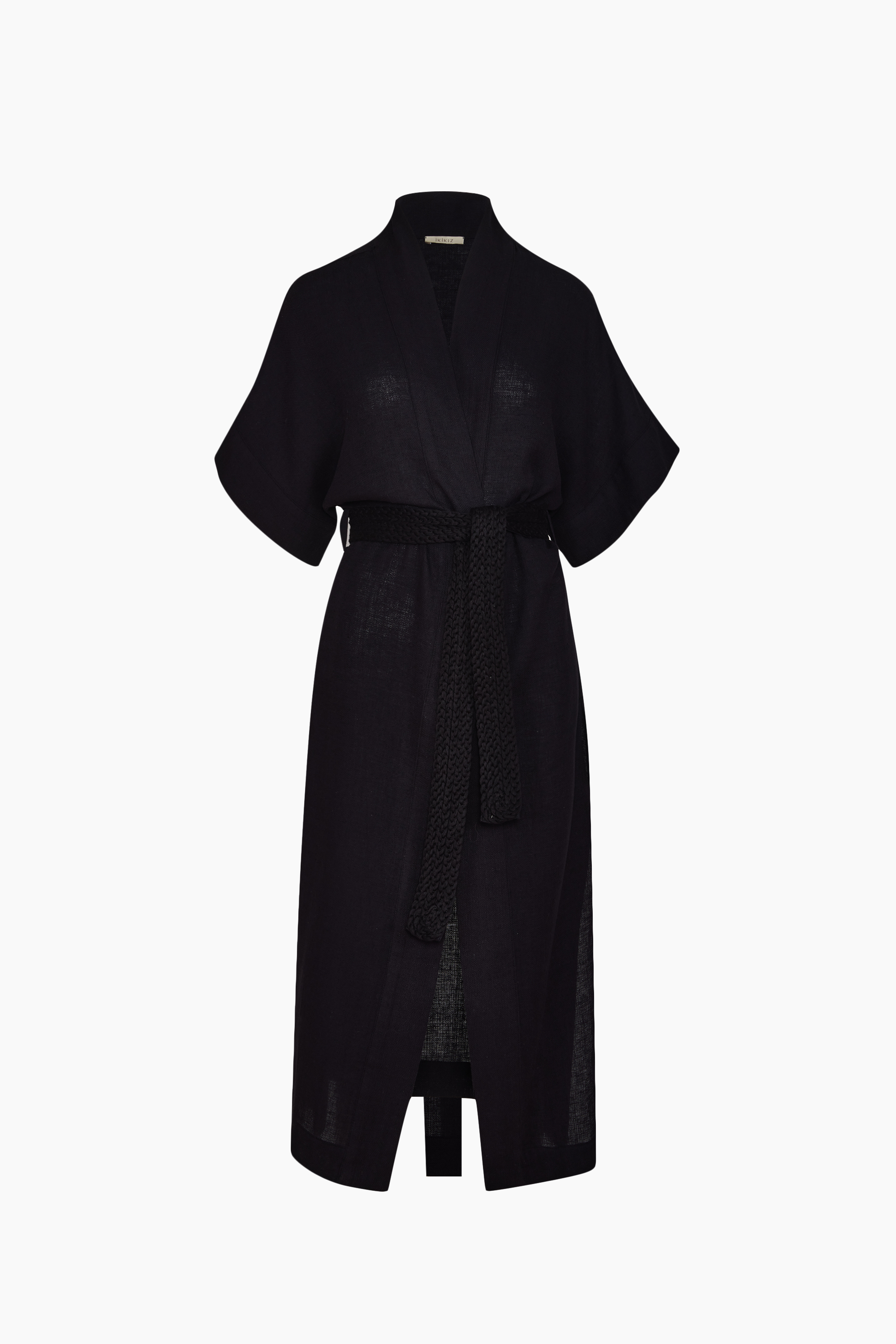 Siyah Keten Kimono