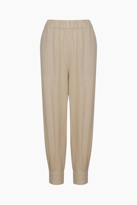 Natürel Keten Slouchy Pantolon