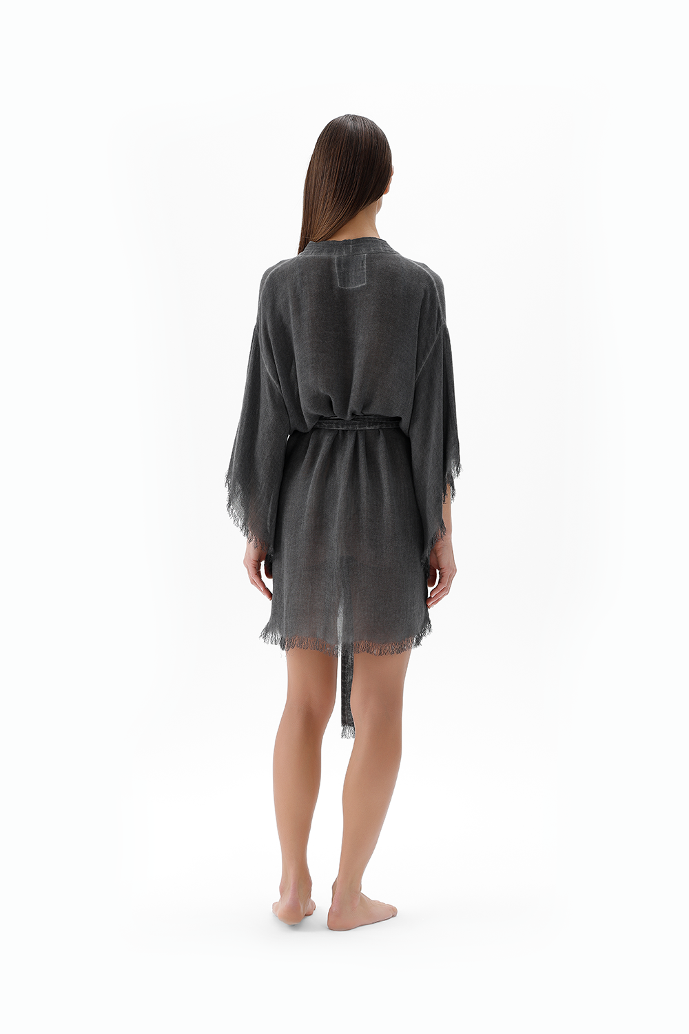 Bambu Gri Kısa Kimono
