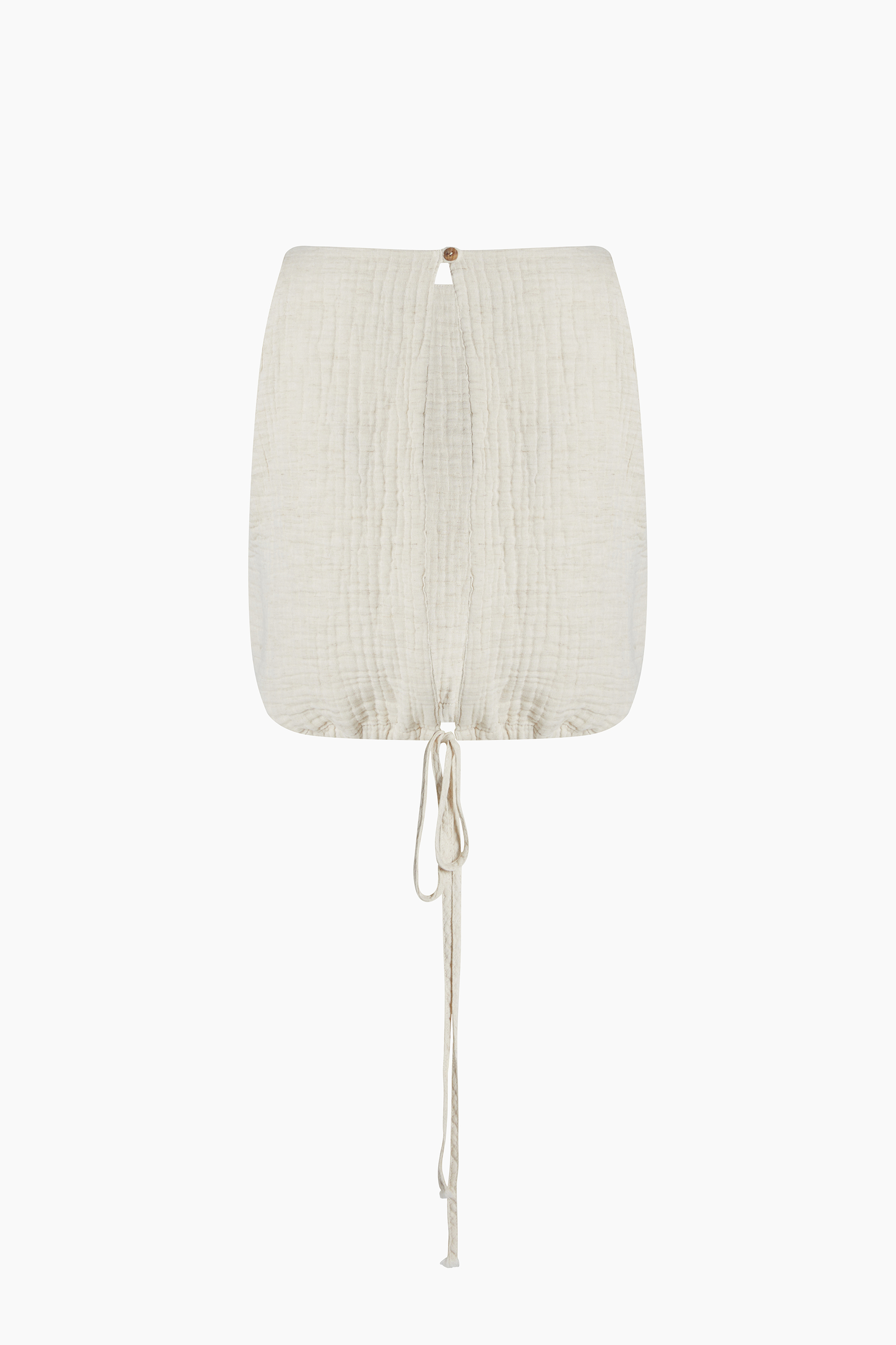 Crinkle Linen Kolsuz Crop Top
