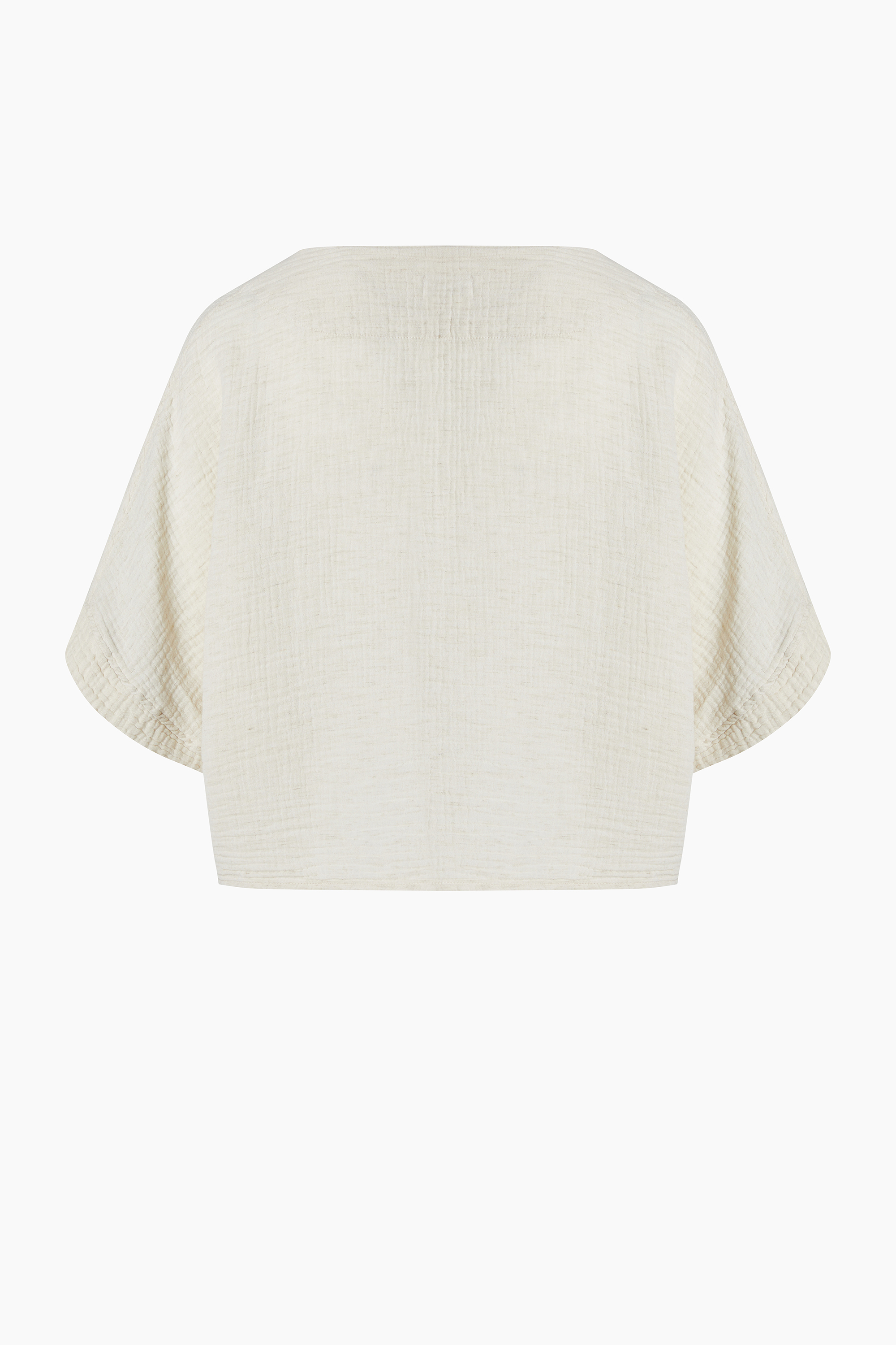 Crinkle Linen V Yaka Bluz