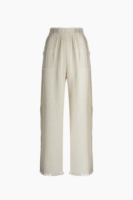 Crinkle Linen Yırtmaçlı Pantolon