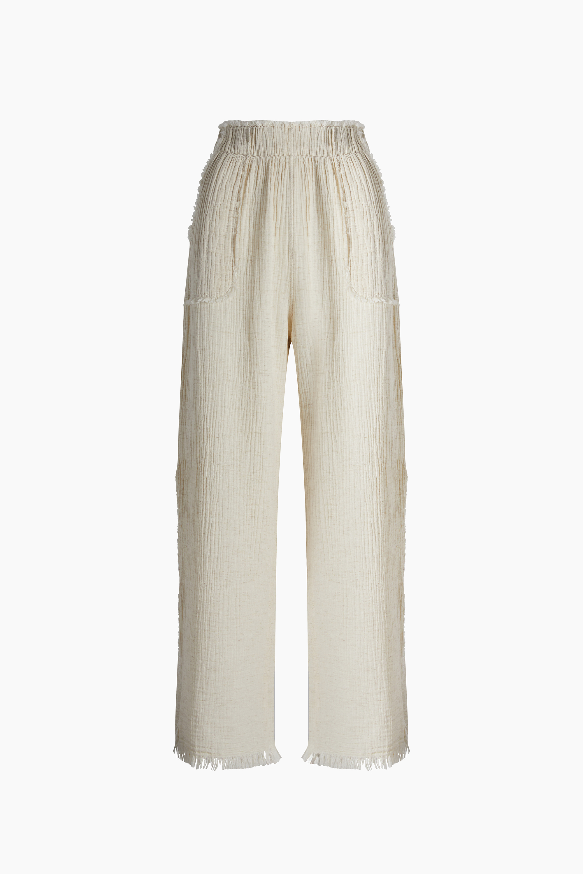 Crinkle Linen Yırtmaçlı Pantolon