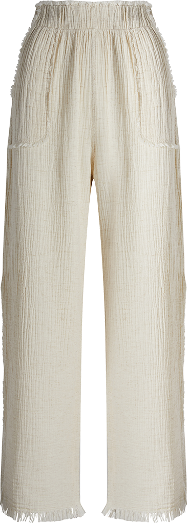 Crinkle Linen Yırtmaçlı Pantolon