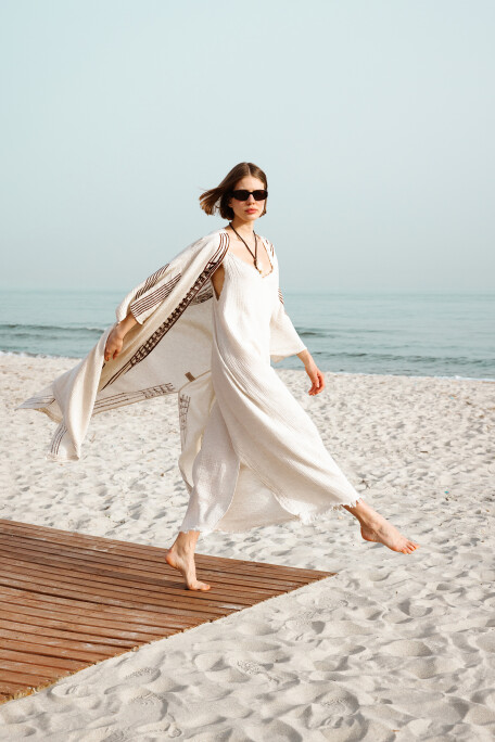 Crinkle Linen İp Askılı Elbise
