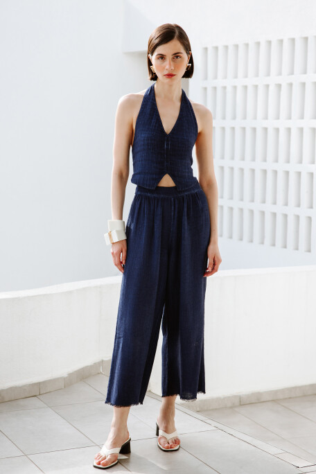 Keten Navy Pantolon