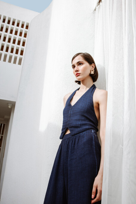 Keten Navy Yelek