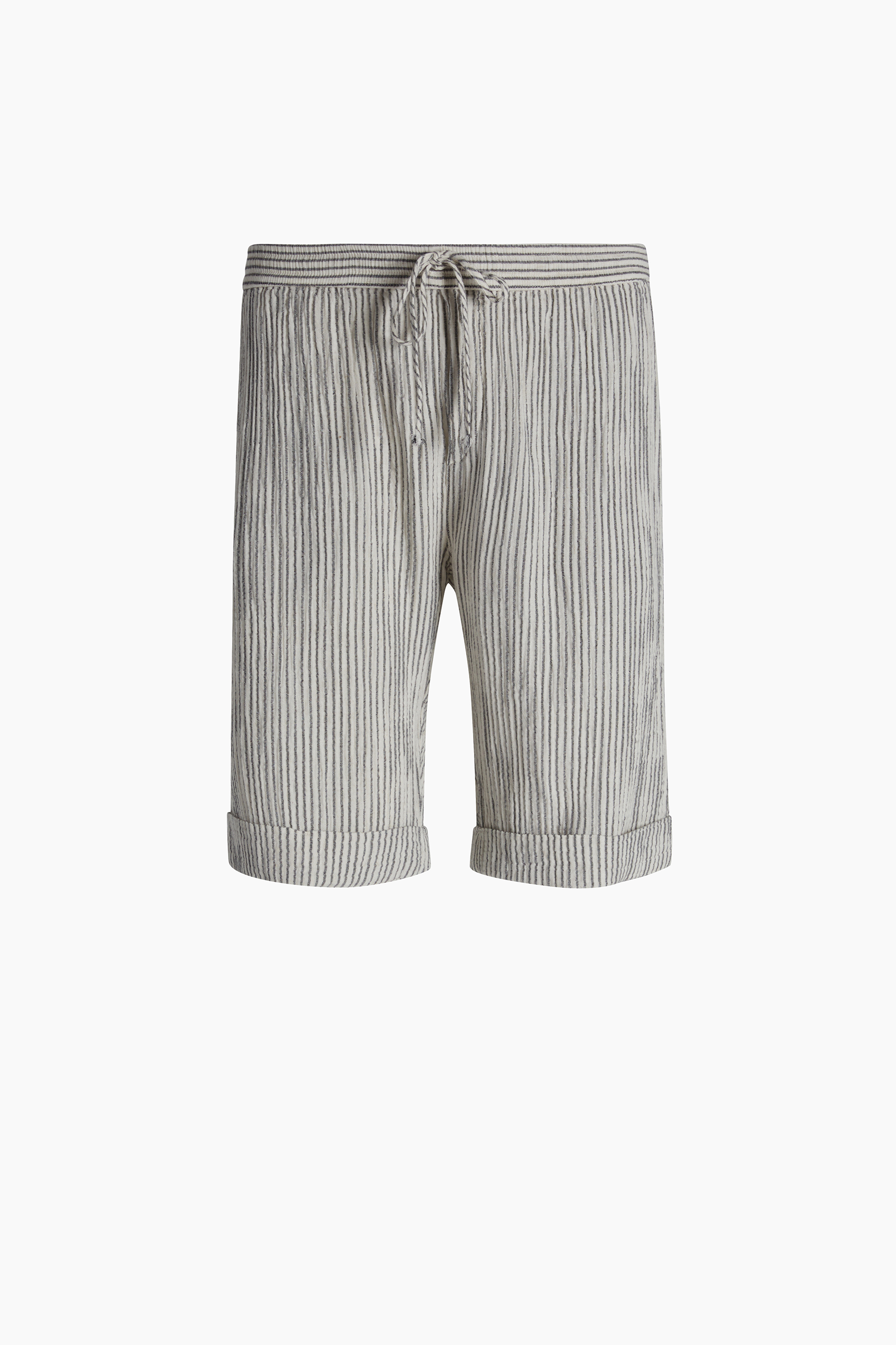 Crinkle Çizgili Şort