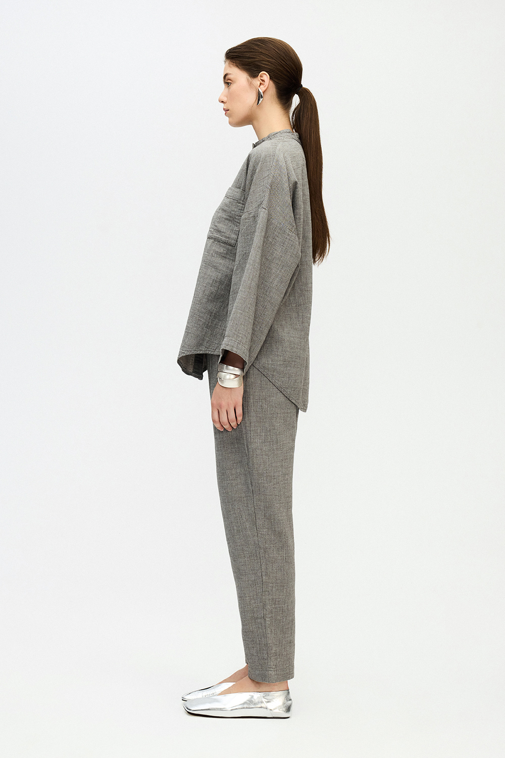 Gri Slouchy Pantolon