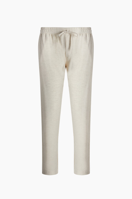 Keten Natürel Straight Pantolon