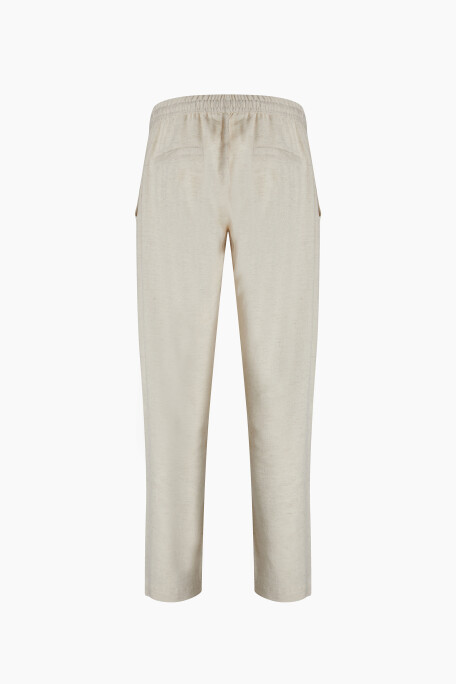 Keten Natürel Straight Pantolon
