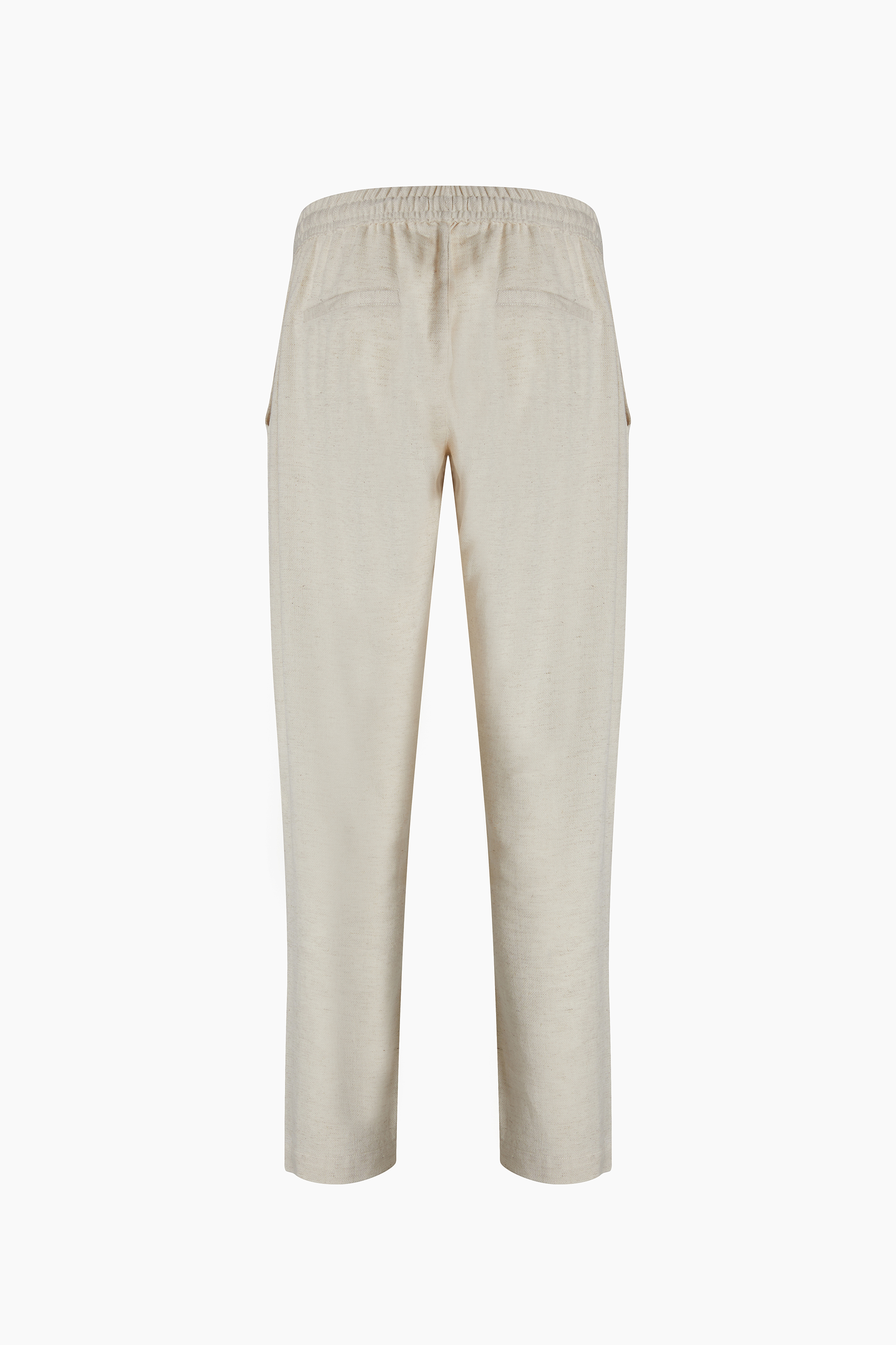 Keten Natürel Straight Pantolon