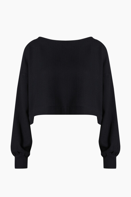 Siyah Crop Bluz