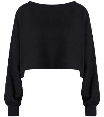 Siyah Crop Bluz