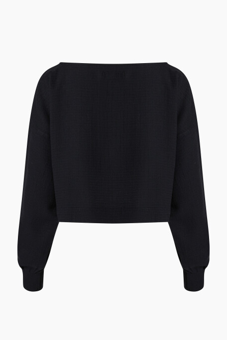 Siyah Crop Bluz