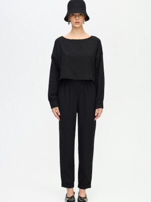 Siyah Slouchy Pantolon